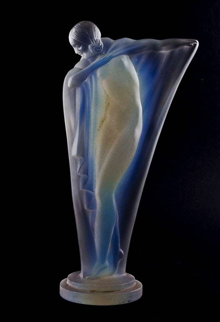 Art-Deco-Etling-glass-statuette Art-Deco-opalescent-glass-statuette-of-a-semi-clad-girl.-Signed-on-base-ETLING-FRANCE.-Circa-1930