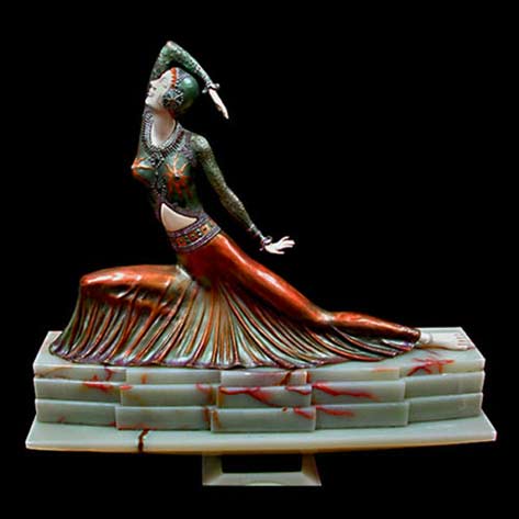 Art-Deco-Sculpture-Clara-by-Demetre-Chiparus Demetre-Chiparus-art-deco-female figure sculpture