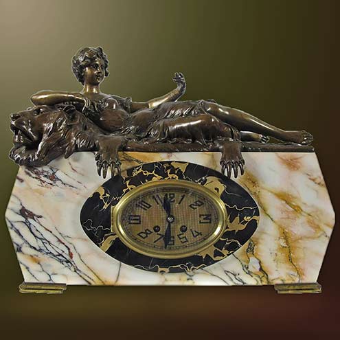 Mantelclock---Ruyten Art-Nouveau-Art-Deco-marble-Mantelclock---Ruyten