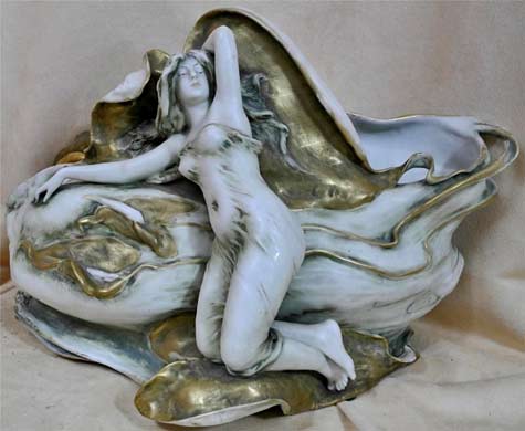Jardiniere-by-Amphora-Teplitz Art-Nouveau-Porcelain-Jardiniere with nude female figure relief-by-Amphora-Teplitz-1900-1910
