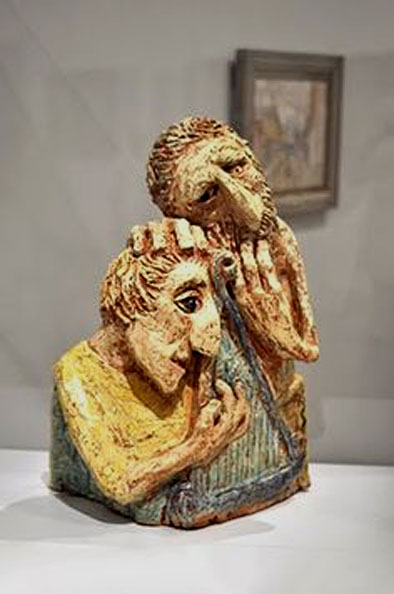 Arthur-Boyd-ceramic-sculpture Arthur-Boyd - David and Saul sculpture
