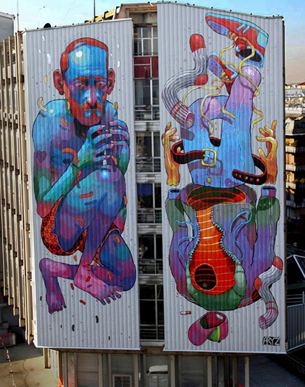 Aryz_Italy-huge-murals Large mural by Aryz_Italy Palazzo Nuovo Corso San Maurizio