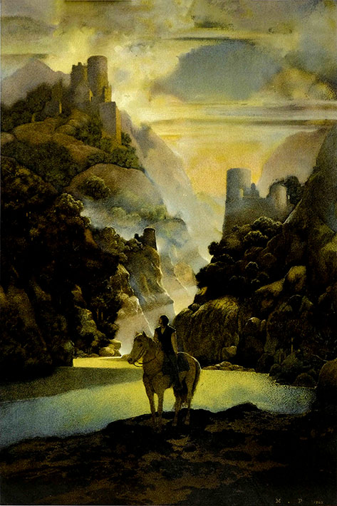 Aucassin-Seeks-for-Nicolette-1903-by-Maxfield-Parrish The Arabian Nights - Maxfield Parish