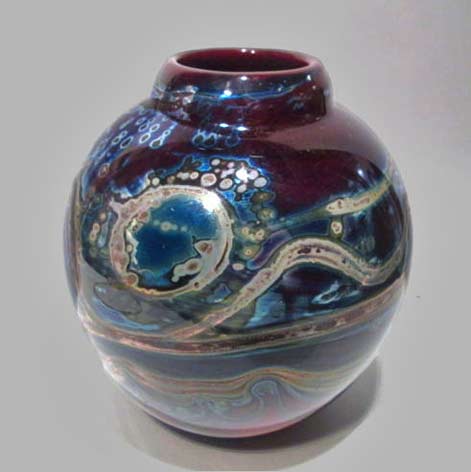 Audrey-Handler-art-glass-vase Audrey-Handler-Signed-1973-Studio-Art-Glass-Hand-Blown-Abstract-Vase-Wisconsin---eBay