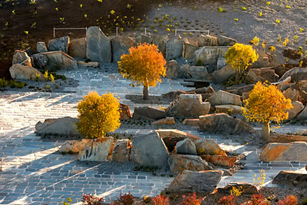 Cranbourne-contemporary-garden Australia-Contemporary-Garden - modern stone slab sculptures