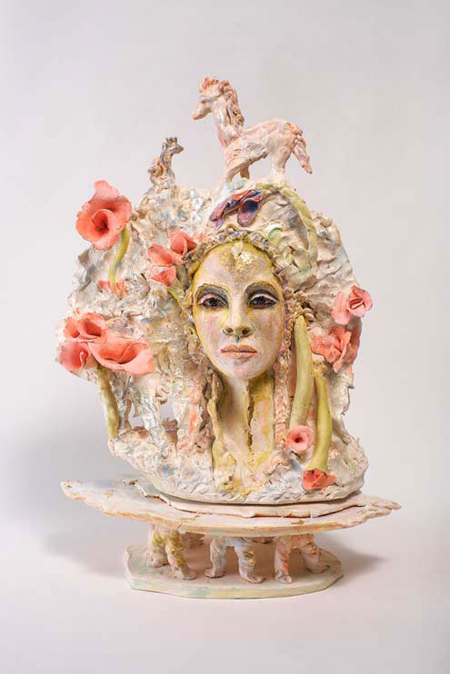 Awakening-To-the-Real-and-Make-Believe Awakening-To-the-Real-and-Make-BelieveThe-Duet-of-Leonora-Max-22-2024-fired-ceramic-underglazes-glazes-lustersd-gold-leq