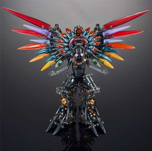 Banjo,-WJC-&-Joe-Peter-glass-sculpture Ayahuasquera-made-by-master-glass-artists,-Banjo,-WJC-&-Joe-Peter