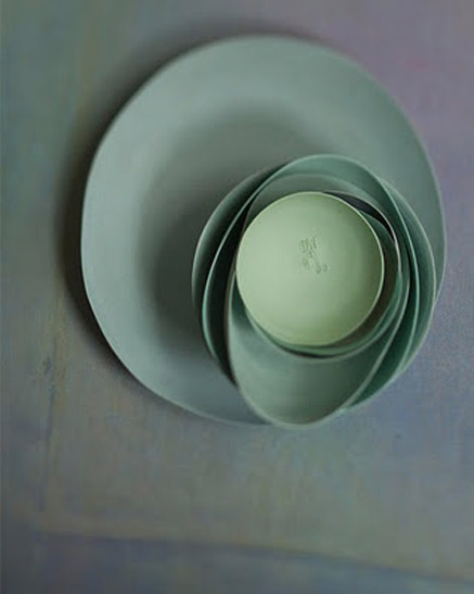 Dietlind-Wolf -ceramics Artist and photographer: Dietlind Wolf Set of green ceramic bowls