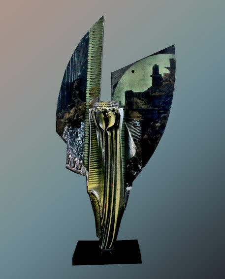 BAROCCO-(Jacques-MASSARD-and-Richard-TARONE,-born-in-1950)-France-Sculpture-in--sandstone Abstract Sculpture-in-sandstone-Barocco