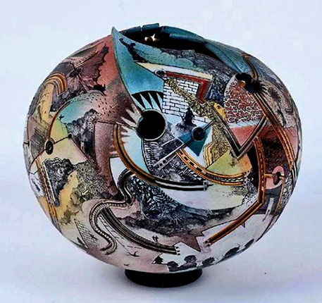 Barocco-Jacques-Massard-and-Richard-Tarone Globular vessel - Barocco-(Jacques-Massard-and-Richard-Tarone)-=--(French)