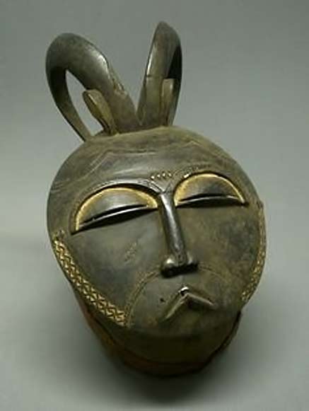 Ivory-Coast---Moon-Mask African Baule-Mask---Ivory-Coast---Moon-Mask