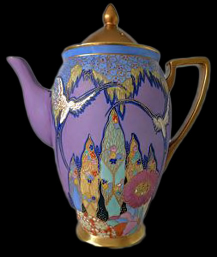 CarltonWare-coffee-pot Carlton Ware coffee pot with storks