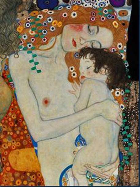 Beautiful-Painting,-Child-1905,-Gustav-Klimt-Mother-And-Child, 1905,-Gustav-Klimt painting