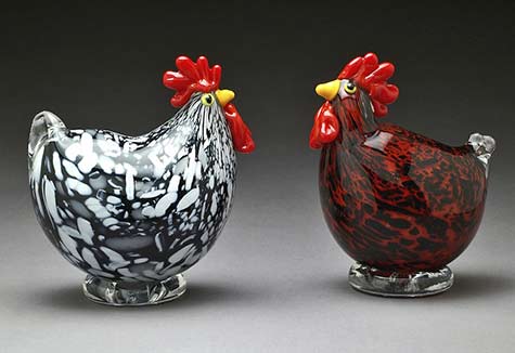 bernstein-glass-chickens-copyBilly-&-Katie-Bernstein Two glass roostersBilly-&-Katie-Bernstein