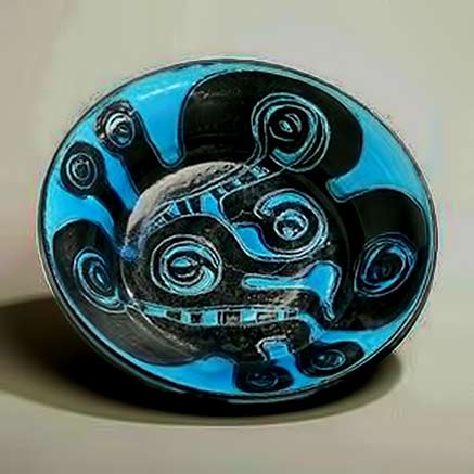 Birthe-Weggerby-abstract-plate Birthe Weggerby-abstract-plate turquoise and black