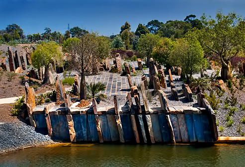 Australia-Garden-Melbourne Stylised landscape garden Cranbourne