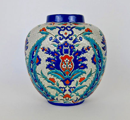 Boch-Freres-Keramis-Art-Deco-Vase-in-the-Iznik-Style Boch Freres Keramic Art Deco Vase in the Iznik Style