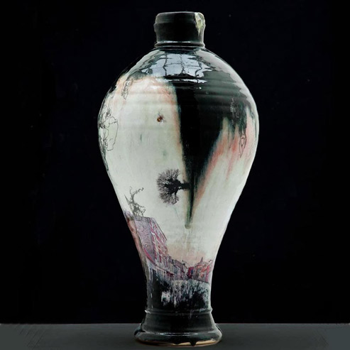 perry-borgen-vase-493x493 Lone Borgen and Stephen Parry handpainted vase