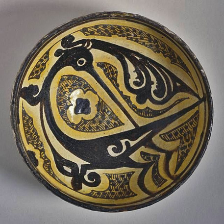 Iran-Nishapur-bowl Bowl,-Iran,-Nishapur,-10th-century.-Earthenware,-underglaze-slip-painted