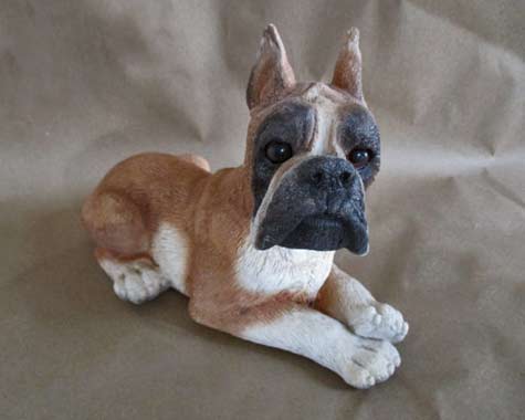 Boxer-dog-figurine Boxer-Dog-Statue--80's-Classic-Critter-Large-Brown-&-White---OneMoeTimeVintage