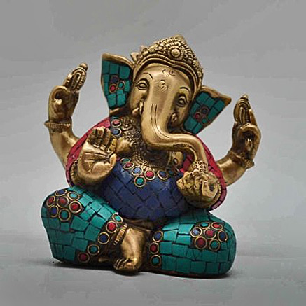 seated-ganesha-statue-437x437 Brass-with-Stone-Work---Ganesh-Sitting