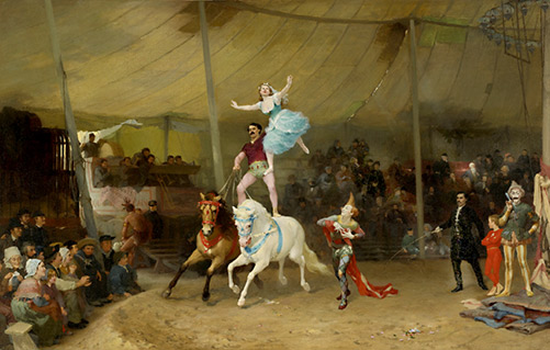 french-circus-performers-painting-501x319 Bridgman-American-Circus-in-France-1869-1870