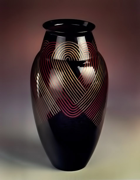 jean-dudand-lacquered-vase-477x612 Reddy Brown-and-silver-lacquer-on-a-black-lacquer-back ground