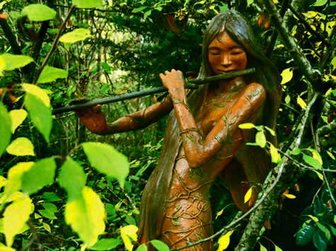 Sculpture=Garden-Bruno-Torfs Forest Flute player at Bruno Torfs gardens