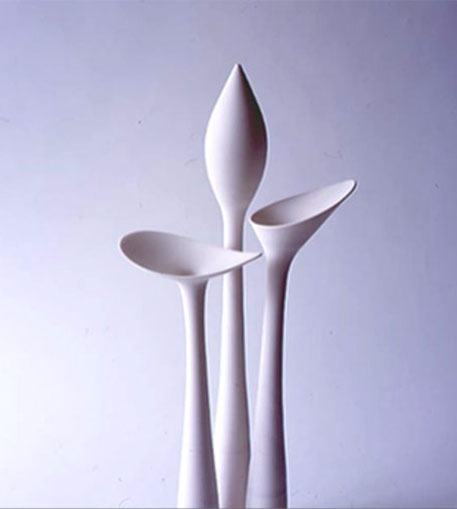 Bunch--Vivienne-Foley Bunch--Vivienne-Foley three long neck white vases