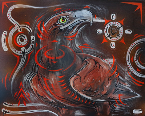 Bunjil -Eagle-Spirit-by-phibs phibs-2012 - Bunjil -Eagle Spirit - Aerosol, Acrylic & Ink on Canvas