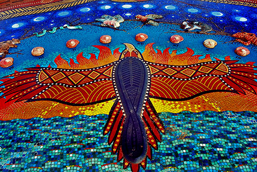 mosaic-sundial-at-seaside Bunjil-Sundial--monumental