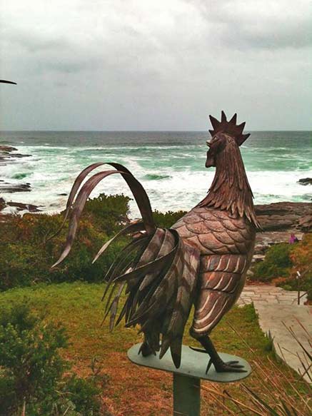 Copper-rooster-sculpture Sculpture-by-the-Sea,-Bondi,-Australia-2012 Rooster sculpture