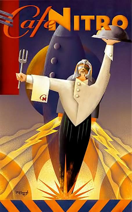 Cafe-Nitro-art-deco-poster-classic Cafe Nitro by Michael L. Kungl