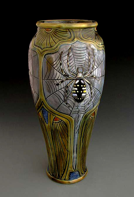 Calmwater-Designs--Stephanie-Young Nouveau Art Nouveau vase by Stephanie-Young with a spider motif