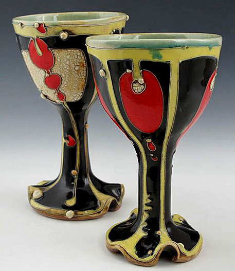 Carol-long--goblets Carol Long ceramic goblets