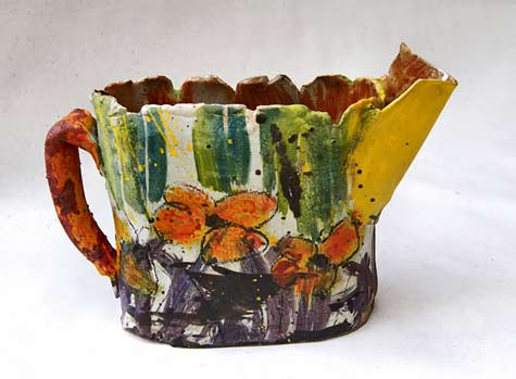 Caroline-Chevalier-french-ceramics Caroline-Chevalier----ceramic jug with abstract botanical decoration