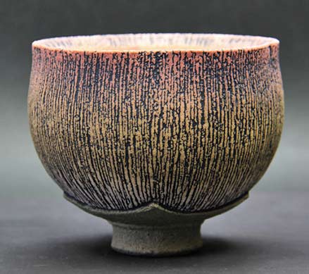 Carved-gold-brushTsuyoshi-Shimizu Carved gold brush footed cup - Tsuyoshi Shimizu