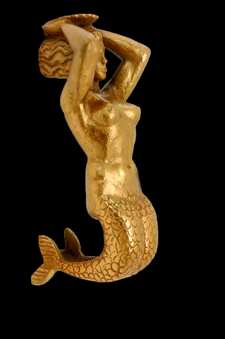 Cast-Bronze-Mermaid-Door-Pull-by-Vadim-Androusov-40's-DRAGONETTE-LTD-- Cast-Bronze-Mermaid-Door-Pull by Vadim Androusov