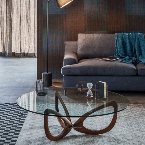 Cattelan-Italia-coffee-table Cattelan-Italia coffee table - glass top with wooden base