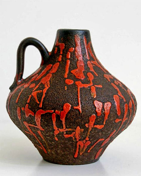 Ceramano-'Koralle'-Fat-Lava-Vase-West-German-Pottery Ceramano 'Koralle' Fat Lava Vase West German Pottery---