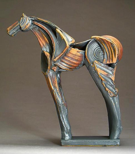 Jeri-Hollister-abstract-horse-sculpture Ceramic-Sculpture-Created-by-Jeri-Hollister
