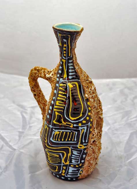 lave-glaze-ceramic-vase-60s Ceramic-vase-with-special-effect-processing-lava-and-relief-decorations-in-bright-enamel-on-matt-base-Norri