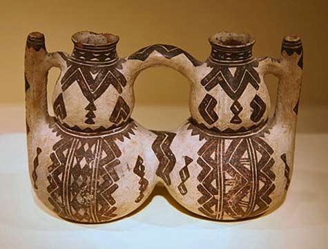 -Ceramic_Kabyle_peoples_double_vessel_19th_century Kabyle (Berber) pottery double vessel from northeastern Algeria19th_century