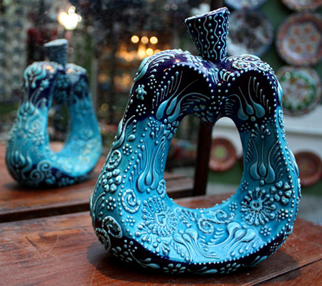 Venice Azure vase Silk road inspired ceramic vase