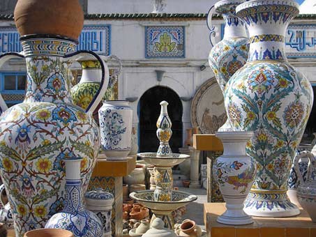 Ceramics-in-Nabeul Large baluster ceramic pots in Nabeul, Tunisia