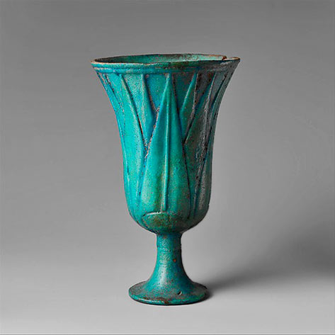 Chalice-Egyptian---ca.-1295–1185-B.C Chalice with paprys motif - Egyptian---ca.-1295–1185 B.C