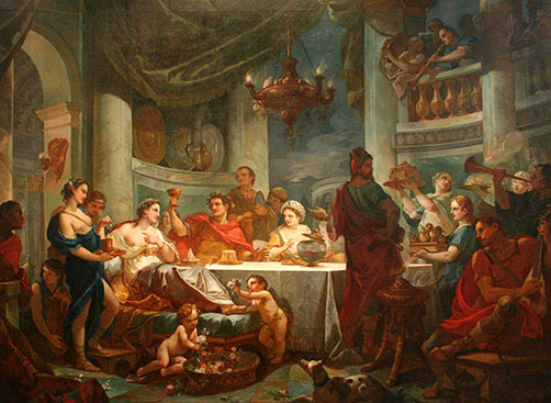 Charles-Joseph-Natoire---Le-repas-de-Cléopâtre-et-de-Marc-Antoine Charles-Joseph Natoire-- Le repas de Cléopâtre et de Marc-Antoine