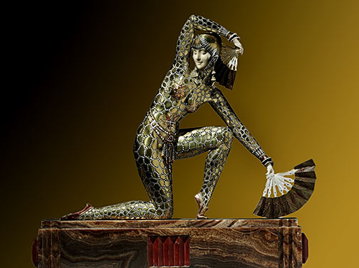 Chiparus-Fan-Dancer==- Demetre Chiparus-Fan-Dancer Art Deco sculpture