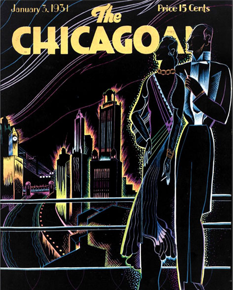 1931 Chicagoan-mag-cover 1931 Chicagoan-mag-cover - couple on a balcony overlooking cityscape
