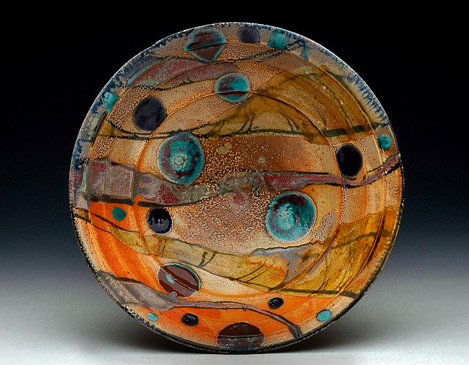 Chris-Baskin-ceramic-bowl Chris-Baskin---Ladder-Pattern-Bowl Soda fired stoneware serving bowl